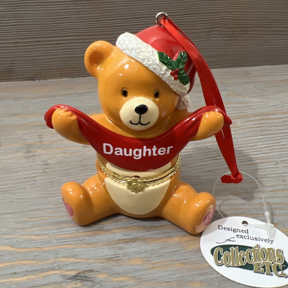 Teddy Bear. Trinket‎ Box Daughter Christmas Tree ornament 3.25" Tall